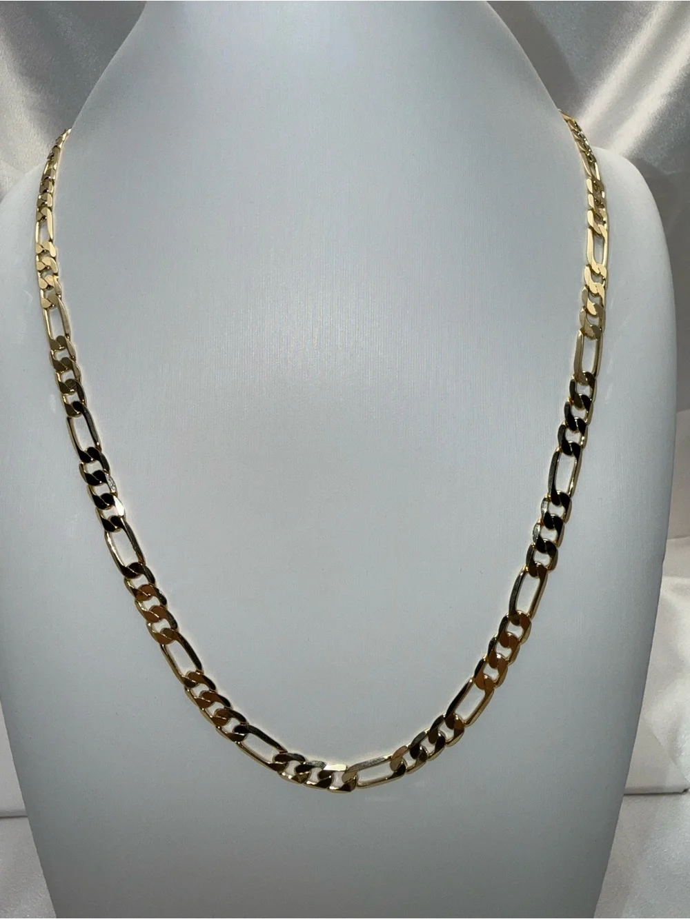 26 Inch 5 mm 18K Gold Dipped Figaro Necklace